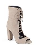 Kendall And Kylie Ella Lace Up Peep Toe Booties