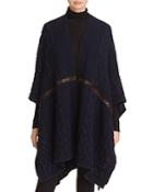 Weekend Max Mara Zoe Leather-inset Knit Poncho