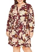 Daniel Rainn Plus Floral Print Shirt Dress
