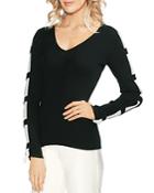 Vince Camuto Ladder-sleeve Ribbed Sweater