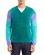 Marni Color Blocked V Neck Sweater