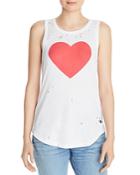 Chaser Heart Graphic Distressed Tank