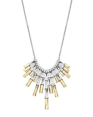 John Hardy 18k Yellow Gold And Sterling Silver Bamboo Bib Necklace, 16