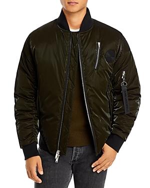 Karl Lagerfeld Paris Flocked Liquid Bomber Jacket