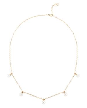 Mateo 14k Yellow Gold Five Point Cultured Freshwater Pearl Choker Necklace, 16