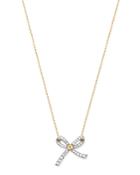 Adina Reyter 14k Yellow Gold Pave Diamond Tiny Bow Necklace, 15-16