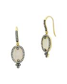Freida Rothman Color Theory Cubic Zirconia & Mother-of-pearl Framed Drop Earrings