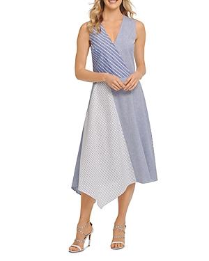 Dkny Pieced Multi Stripe Dress