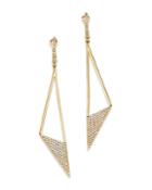 Kc Designs 14k Yellow Gold Modern Triangle Diamond Drop Earrings