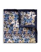 Eton Silk Blue Floral Pocket Square