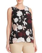 Vince Camuto Plus Floral Print Sleeveless Top