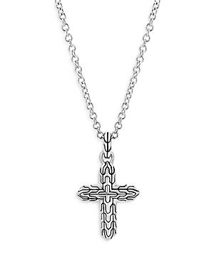 John Hardy Sterling Silver Classic Chain Cross Pendant Necklace, 16-18