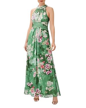Adrianna Papell Floral Burnout Chiffon Gown