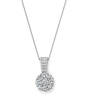 Diamond Flower Cluster Pendant Necklace In 14k White Gold, 1.0 Ct. T.w. - 100% Exclusive