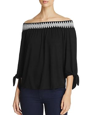 Kim & Cami Embroidered Off-the-shoulder Top