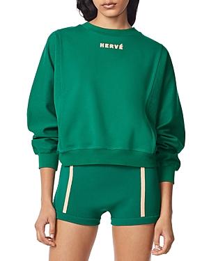 Herve By Herve Leger Logo Dolman Sleeve Sweatshirt