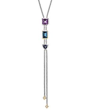 David Yurman Sterling Silver Lariat Necklace With 18k Yellow Gold & Diamonds, 34