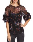 Vince Camuto Ruffle Sleeve Floral Blouse