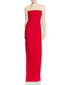 Halston Heritage Strapless Ruched-side Column Gown