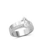 Love And Pride 14k White Gold Diamond Male Insignia Combination Ring