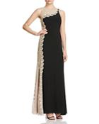 Avery G Crochet Lace Detail Gown