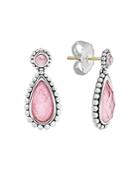 Lagos Sterling Silver Rhodochrosite Doublet Drop Earrings