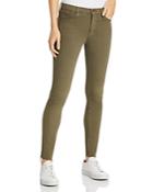 Frame Le High Skinny Raw-edge Jeans In Army Green