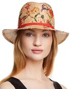 Raffaello Bettini Floral Print Panama Hat