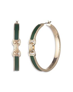 Lauren Ralph Lauren Leather Bit Hoop Earrings
