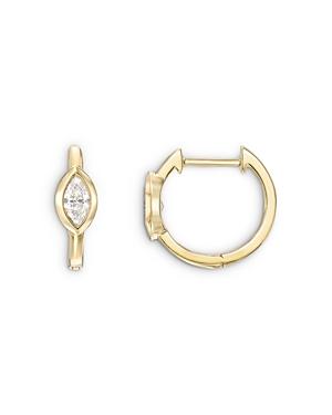 Zoe Lev 14k Yellow Gold Diamond Marquis Huggie Hoop Earrings