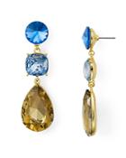 Aqua Three Stone Drop Earrings - 100% Exclusive
