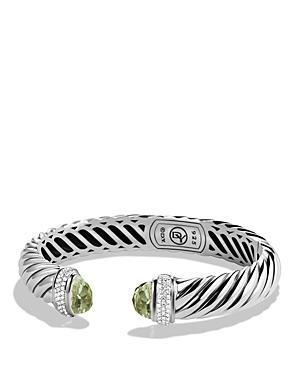 David Yurman Waverly Cable Bracelet With Prasiolite & Diamonds