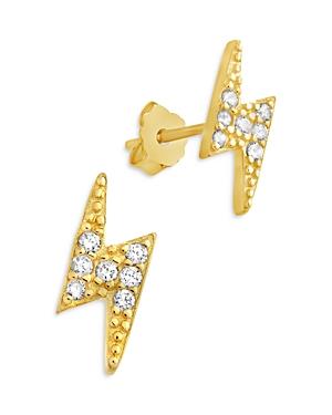 Sterling Forever Cubic Zirconia Lightning Bolt Stud Earrings