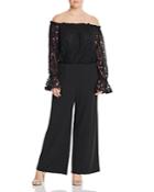 Adrianna Papell Plus Off-the-shoulder Lace Jumpsuit