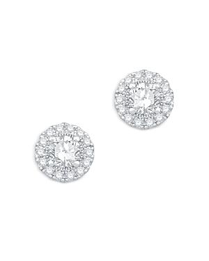 Bloomingdale's Certified Diamond Halo Stud Earrings In 14k White Gold, 1.0 Ct. T.w. - 100% Exclusive
