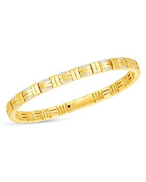 Roberto Coin 18k Yellow Gold Veneto Diamond Weave Bangle Bracelet