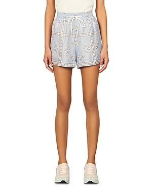 Sandro Judy Paisley Print Drawstring Shorts