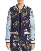 Parker Herve Quilted Floral Silk Bomber Jacket