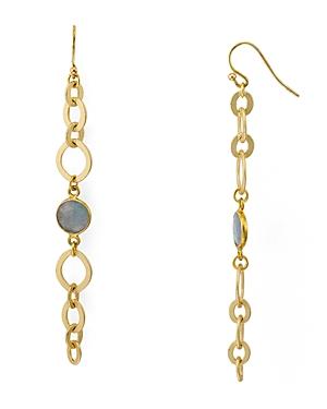 Chan Luu Labradorite Chain Link Earrings In 18k Gold-plated Sterling Silver