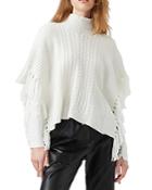 French Connection Lacey Fringed Mock Neck Sweater