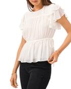 1.state Flutter Sleeve Pleated Blouse