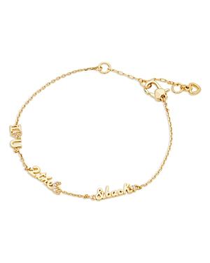 Kate Spade New York True Love Pave I Love You To The Moon Link Bracelet In Gold Tone