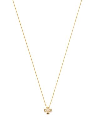 Bloomingdale's Pave Diamond Cross Pendant Necklace In 14k Yellow Gold, 0.06 Ct. T.w. - 100% Exclusive