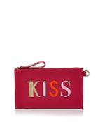 Longchamp Kiss & Love Kiss Me Flat Leather Cosmetic Pouch