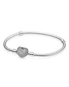 Pandora Bracelet - Sterling Silver & Cubic Zirconia Pave Heart, Moments Collection