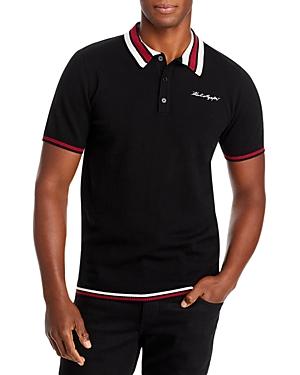 Karl Lagerfeld Paris Striped Collar Polo Sweater
