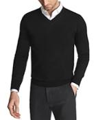 Reiss Earl Long Sleeve Merino Wool V Neck Sweater