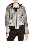 Michael Michael Kors Hooded & Quilted Leather Jacket