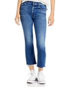 Mother The Insider Crop Step Fray Jeans In Wish On A Star