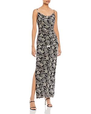 Laundry By Shelli Segal Floral Velvet Gown